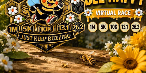 Bee Happy Race 2026 | Fun Virtual 5K, 10K, Half Marathon