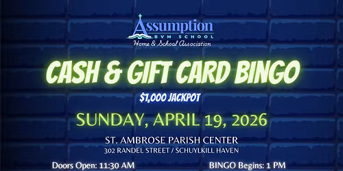 CASH & GIFT CARD BINGO 2026