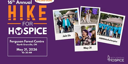Hike for Hospice- Event Day May 31st