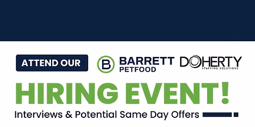 Barrett Petfood Innovations Hiring Event in Brainerd!
