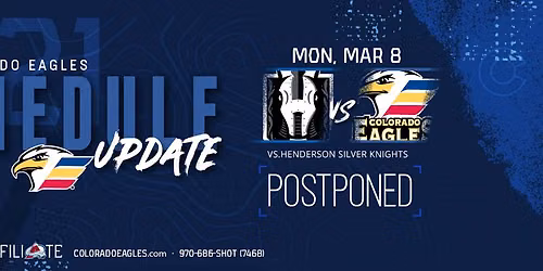 Colorado Eagles at Henderson Silver Knights at Lee's Family Forum