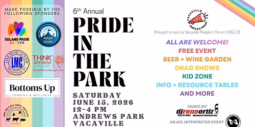 2026 Pride in the Park Vacaville