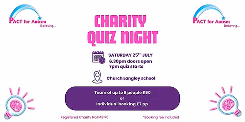 PACT for Autism Charity Quiz night - at Church Langley school - Harlow