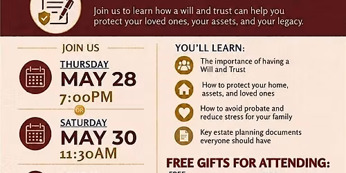 Plan Today, Protect Tomorrow \u2013 Wills & Trusts Workshop