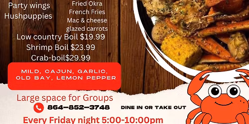 Friday Night Seafood! Featuring all you can eat crablegs…