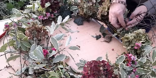 Winter hedgerow wreath making