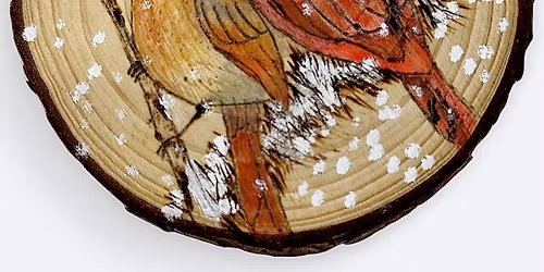 Wood Burning Class with Liz, set 3 ornaments featuring different cardinals