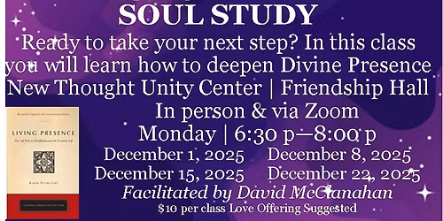 Living Mysticism: Deepening Divine Presence Soul Study Facilitated by David McClanahan