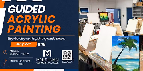 Guided Acrylic Painting - Lone Palm Tree Project