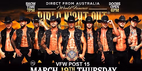 Mar 19th: Gettysburg, PA - Girls Night Out the Show\u00ae AUSTRALIAN TAKEOVER at VFW Post 15