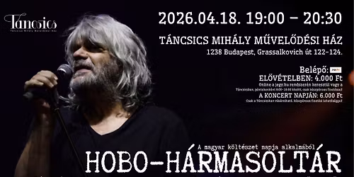 HOBO \u2013 H\u00c1RMASOLT\u00c1R \/\/ J\u00f3zsef Attila, Vlagyimir Viszockij \u00e9s Jim Morrison m\u0171veib\u0151l
