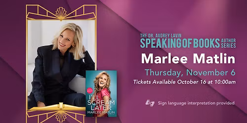 An Evening with Marlee Matlin | Speaking of Books Author Series