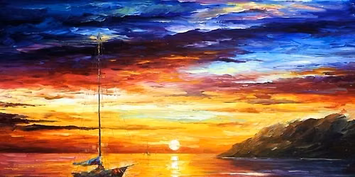 "Boating at Sunset" In Person Paint Night Event Thursday 7:00 p.m. at Tapster Bellevue