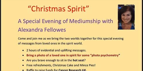 Christmas Spirit. An evening of mediumship with Alexandra Fellowes