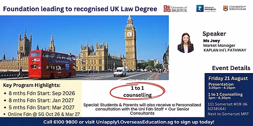 Foundation leading to Recognised UK Law Degree