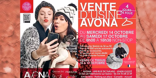 VENTE D'USINE Automne-Hiver 2026 AVONA