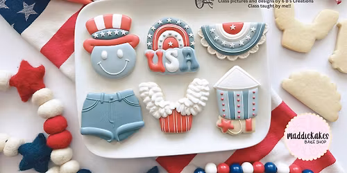 MaddieKakes Retro 4th of July Sugar Cookie Class @ Colors & Cocktails