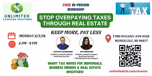 Stop Overpaying Taxes Through Real Estate WORKSHOP