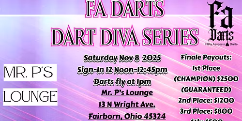 FA DARTS DART DIVA SERIES TOURNAMENT 