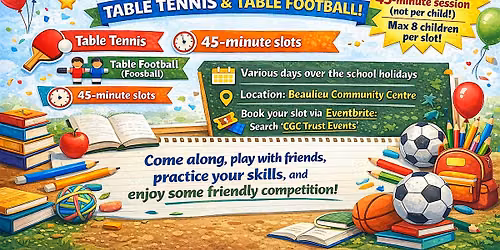 Copy of Table Tennis & Table Football  - School Holidays