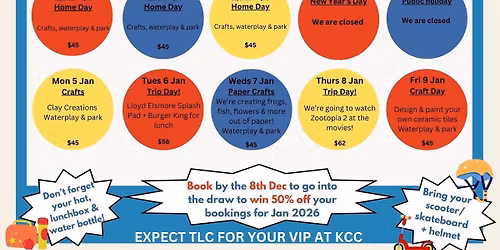 KCC Kids Club Christmas School Holiday Programme
