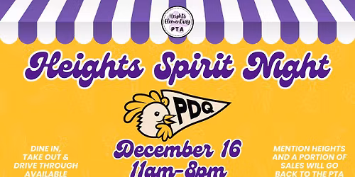 Heights Spirit Night at PDQ