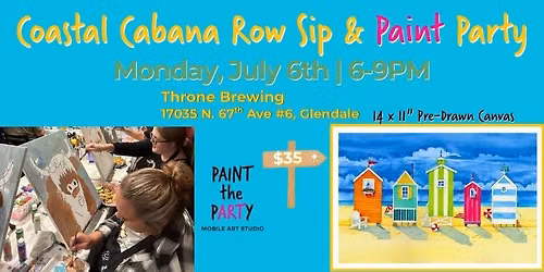 Coastal Cabana Row Sip & Paint Party