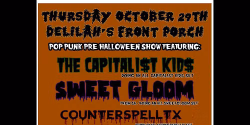 TRICK OR TREAT THURSDAY @ DELILAHS FRONT PORCH