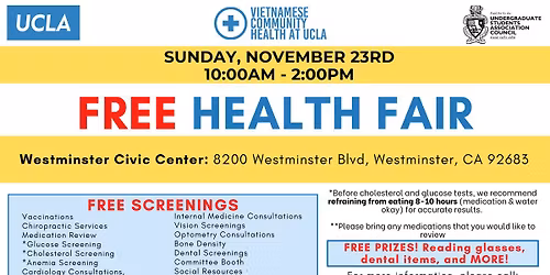 Free Health Fair - Vietnamese Community Health