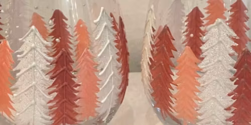 Paint & Sip- Painted Glassware with Winter Scene \u2744\ufe0f
