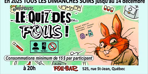 LE QUIZ DES FOUS au Fou-Bar!