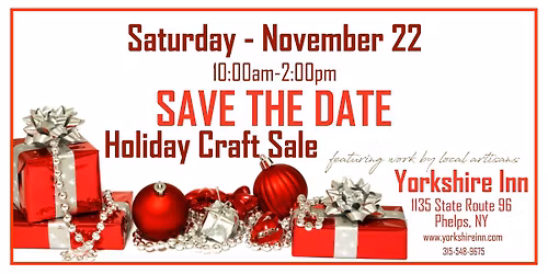 Annual Holiday Craft Sale at The Yorkshire Inn