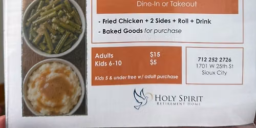 Holy Spirit Fried Chicken Dinner & Bake Sale