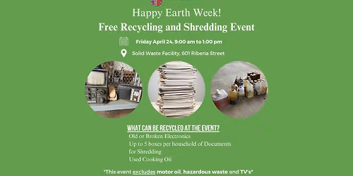 Free Earth Week Recycling Event