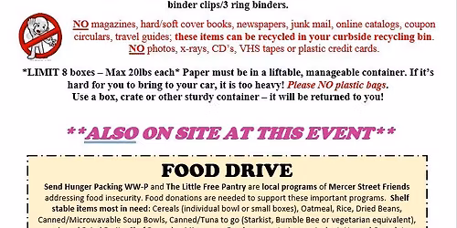 West Windsor Paper Shred & Food Drive Event