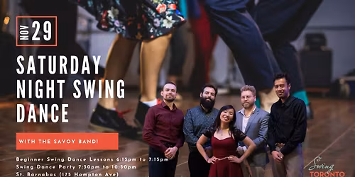 Saturday Night Swing ft The Savoy Band! Beginner lessons & Live Band Dance!