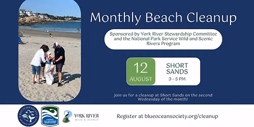 Short Sands Public Beach Cleanup, Sponsored by York River Stewardship Committee