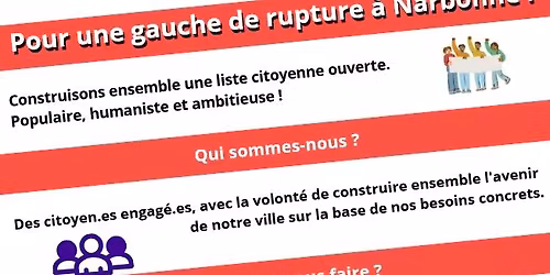 Pour une gauche de rupture aux \u00e9lections municipales - r\u00e9union publique ouverte