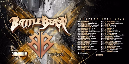 Battle Beast, Dominum, Majestica - European Tour 2025 | 13. 12. 2025 - ZL\u00cdN, hala Datart