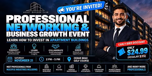 Professional Networking & Learn How to Invest in Apartment Buildings