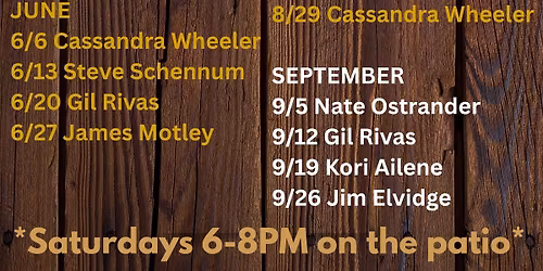 The Bearded Ginger Summer Music Schedule 