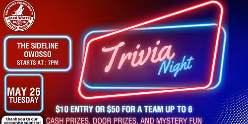 Tuesday is for Trivia - A benefit for the Shiawassee Humane Society