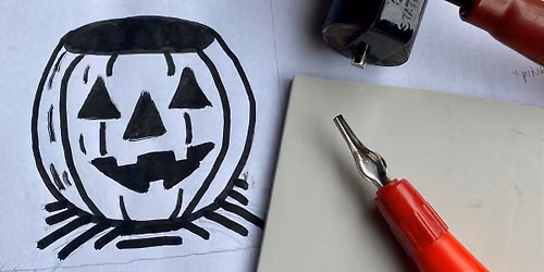 Printmaking class- carve your own Halloween stamp