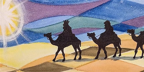 Mixed Media Wise Men Crossing the Desert | Cheryl Bielli, instructor