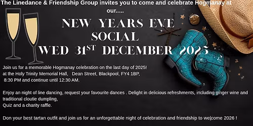 The Linedance & Friendship Group presents: Hogmanay New Year\u2019s Eve Social