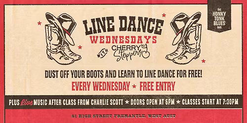 LINE DANCE CLASS (free entry) + LIVE MUSIC @ HONKY TONK B