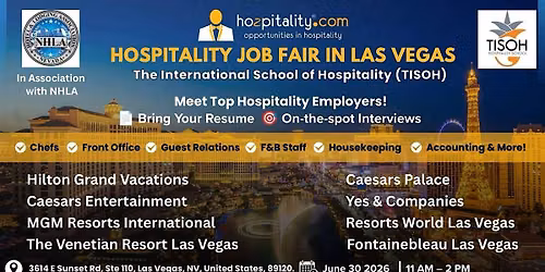 Hoziptality Career Fair at TISOH Las Vegas