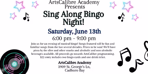 ArtsCalibre Academy Sing Along Bingo Night