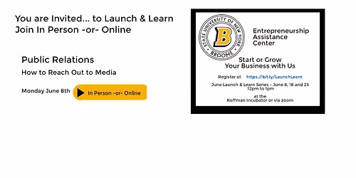 Business Launch and Learn - Public Relations