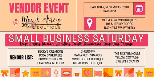 Vendor Event: Small Business Saturday @ Moe & Arrow Boutique